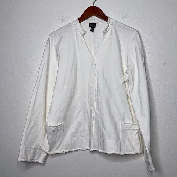 Eileen Fisher Patch Pocket Jersey Cardigan Womens Size Medium - Picture 9 of 14